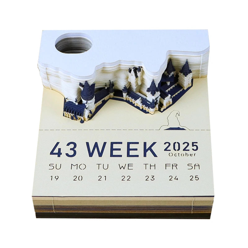 3D Calendar 2025 Omoshiroi Block Sakura Tree Calendar 3D Notepad Block 253Sheet Memo Pad Desk Calendar Note Paper Christmas Gift